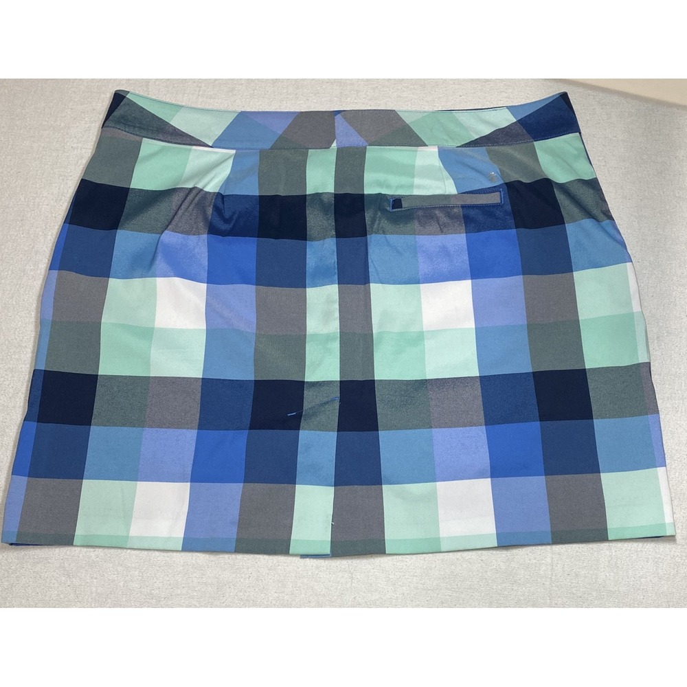 IZOD Golf Skort Womens Size 16 Blue Plaid Preppy Pull On Athletic Skirt Shorts - Picture 4 of 9